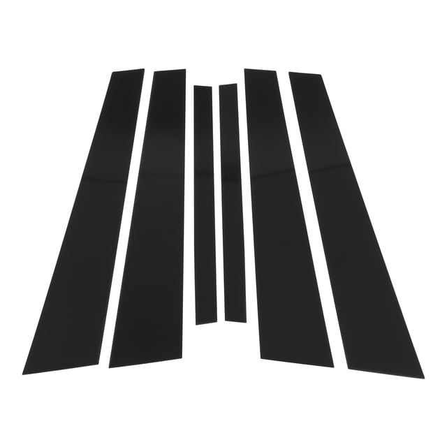 Moldura de Ventana del Pilar de la Puerta Unique Bargains para BMW Serie 7 2002-2008 Negro Frontal Trasero Izquierdo Derecho Sticker Antirrayones Cubierta Exterior de la Puerta 6 Pcs