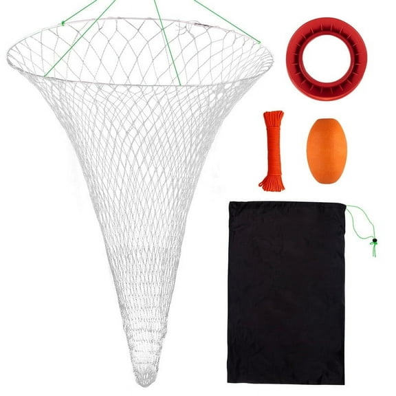 Dr.Fish Pier Fishing Drop Net with 49 ft Rope Hand Reel and Float Collapsible  36 inch for Saltwater Freshwater