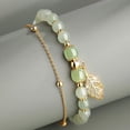 thumbnail image 4 of FENGGHAO Beaded Jade Bracelet with Gold Accents, Advanced Chinese Style Bohemian Ethnic Jewelry for Women, Handmade String Beads Gift, 4 of 6