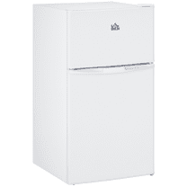 HOMCOM Adjustable Thermostat Refrigerators, Steel/Plastic White