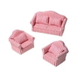 thumbnail image 1 of Sofá de casa de muñecas a escala 1/12, sillón, sofá de rayas rojas, juego de sofá navideño de 3 piezas Juego de sofás de 3 piezas, 1 of 9