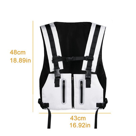 Running Water Vest Chest Pack Gear Reflective Marathon Running Vest Adjustable Hydration Vest Pack Trail Running Vest Running (White)