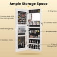 thumbnail image 4 of Gymax LED Mirror Jewelry Armoire with 3 Color Light, White, 4 of 10