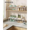 thumbnail image 2 of Cabinet Organizer Shelf, Set of 2 Kitchen Counter Shelves, Kitchen Storage, Spice Rack, Stackable, Expandable, Metal and Engineered Wood, Ink Black and Heather Greige UKCS020X02, 2 of 15