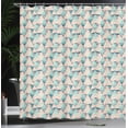 thumbnail image 3 of Ambesonne Tropical Shower Curtain, Pastel Contemporary Palms, 69"Wx70"L, Pale Pink and Petrol Blue, 3 of 4