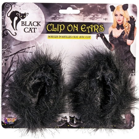 Black Cat Clip on Ears - Adult One Size