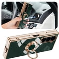 thumbnail image 2 of Dteck Case for Samsung Galaxy Z Fold 6 Luxury Plating TPU + PC Slim Case Shockproof Ring Magnetic Stand for Galaxy Z Fold 6 5G 2024,Darkgreen, 2 of 5