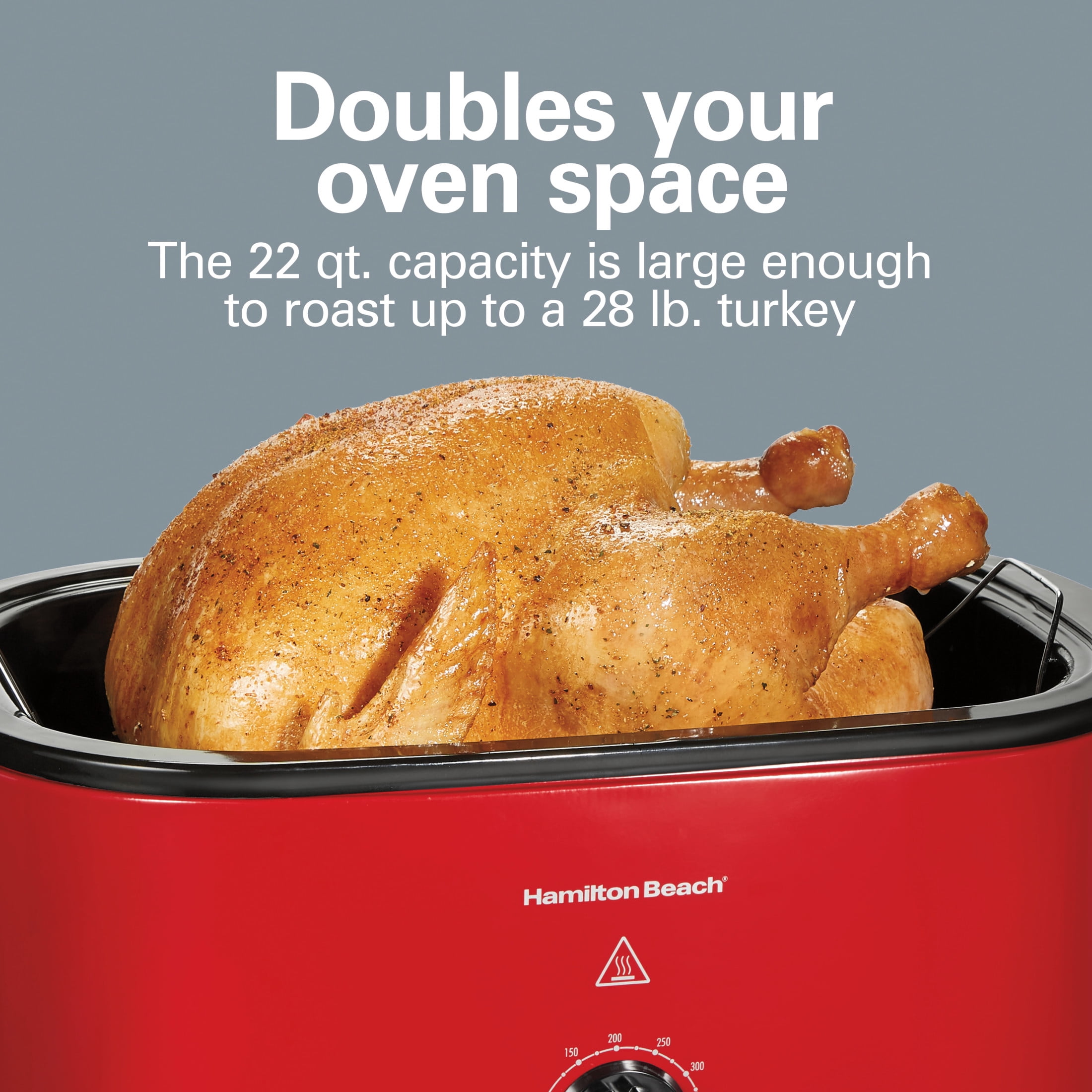 Hamilton Beach 22 Quart Electric Roaster Oven with Removable Pan, Red