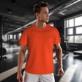 thumbnail image 3 of Wukai Orange Print Men's Short-Sleeved Mesh T-Shirt,Quick-Dry Short Sleeve Workout T-Shirt-X-Small, 3 of 8