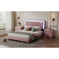 thumbnail image 3 of Pink 3-Piece Bedroom Set Queen - LED Bed Frame with Nightstands - Bedroom Decoration - Comfort & Storage Solution, 3 of 5