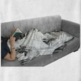 thumbnail image 6 of Feather Soft Flannel Fleece Blanket, Faded Geometric Backdrop Nested Squares Mosaic Pattern Fluffy Wings Fly, Cozy Plush for Indoor and Outdoor Use, 60" x 80", Black White Pale Grey, by Ambesonne, 6 of 6