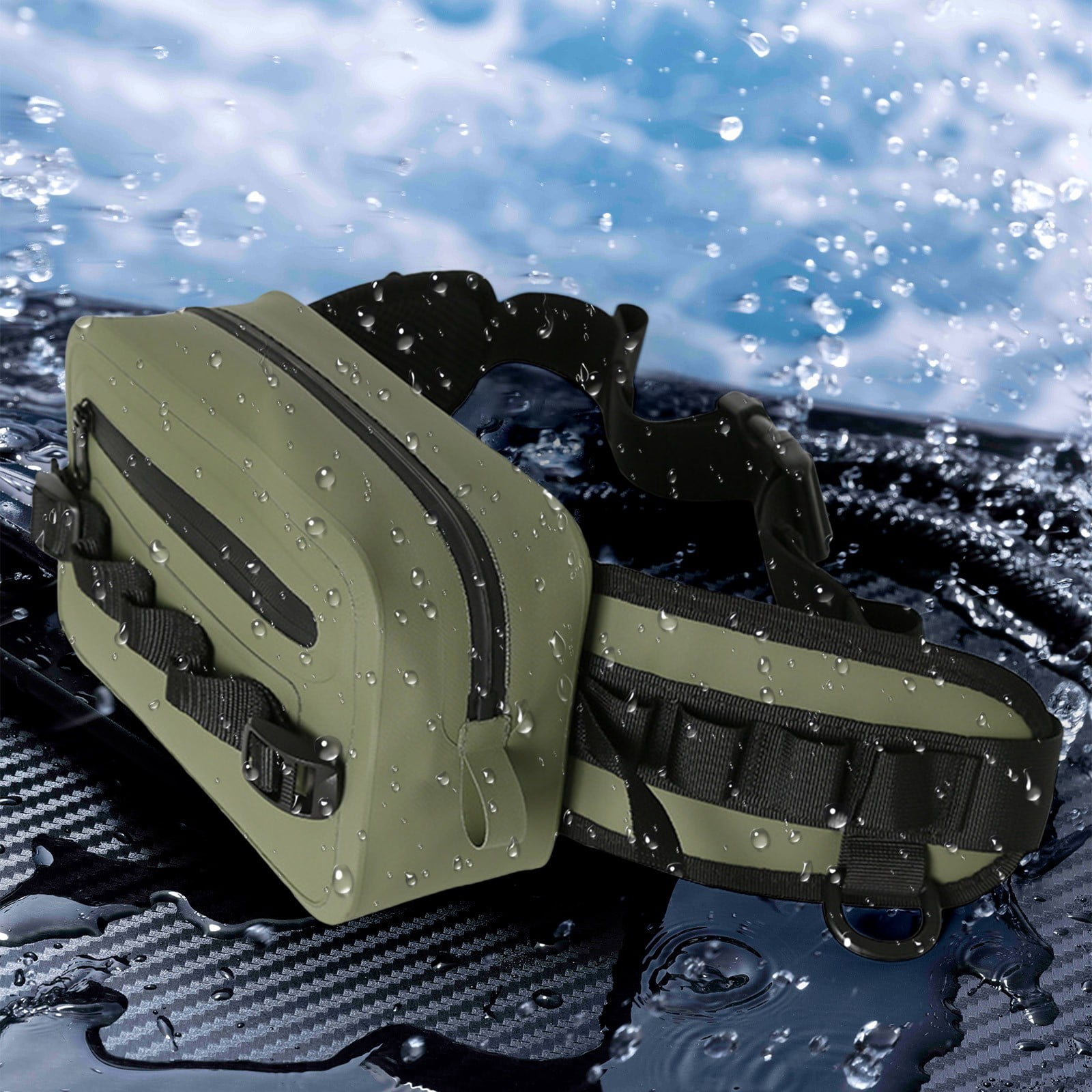 Ke1Clo Waterproof Waist Pack, Outdoor Fishing Mountaineering Riding Multifunctional Large Capacity Fanny Pack, Durable Belt Bag for Hiking Camping Travel Gear