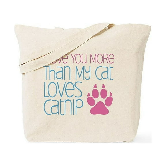CafePress - Love You More Catnip Tote Bag - Unisex Canvas Tote Bag, Beige, 1-Piece