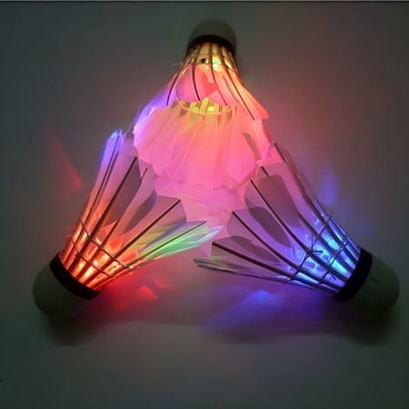 BESTSKY 2026 New Led Light-Up Badminton Novelty Led Glowing Light-Up Badminton Shuttlecock - 2 Pcs/Set (Random Color)(2.52X3.15X2.52Inches)
