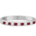 thumbnail image 2 of Ruby and Diamond Semi-Eternity Channel Ring 14k White Gold (0.40ct), 2 of 2
