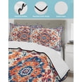 thumbnail image 4 of Orange Blue Ethnic Twin Size Down Alternative Comforter, Lightweight Comforter Quilt Bedding Set with Pillow Shams Boho Geometric Art Vintage All Seasons Bed Comforter Duvet Insert 68"x86", 4 of 7