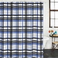 thumbnail image 3 of Blue Black Plaid Waterproof Fabric Shower Curtain,Farmhouse Blue Black Checkered Waterproof Fabric Shower Curtain for Bathroom Curtains Bathtubs Hotel Shower Curtains with 12 Hooks Standard 60x72, 3 of 8