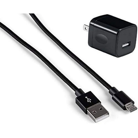 Micro USB Cable Android Charger, Micro USB Android Charger Cable Nylon Braided Cord Compatible with Samsung Galaxy S7 S6 J7 Note 5, Kindle, Xbox, PS4-Black (3ft Wall Charger, 4 Pack)