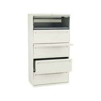HON 785LL 700 Series Five-Drawer Lateral File w/ Roll-Out & Posting Shelf, 36" Width, Putty
