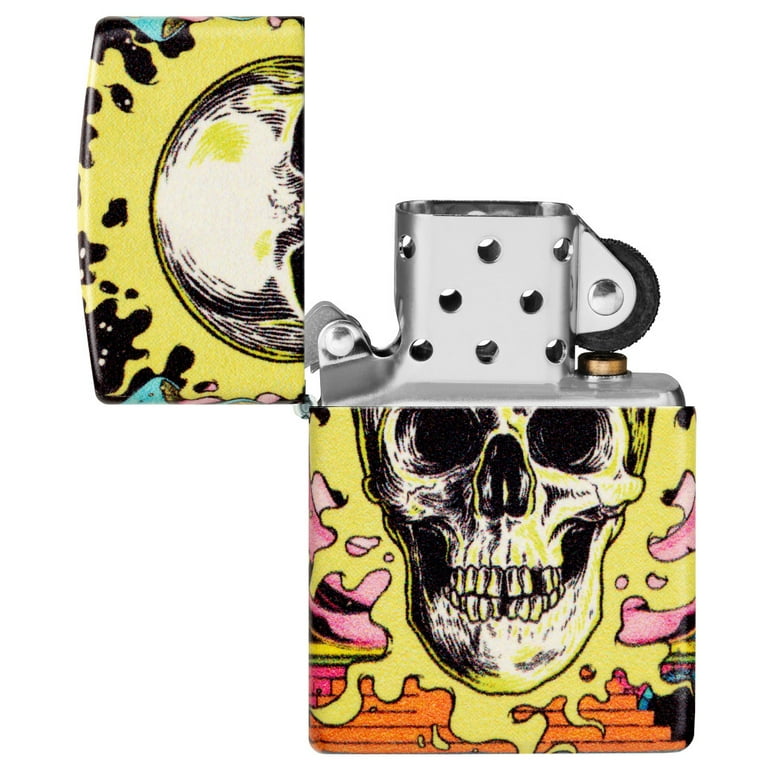 Zippo Trippy Skull Design Glow in the Dark 540 Color Pocket
