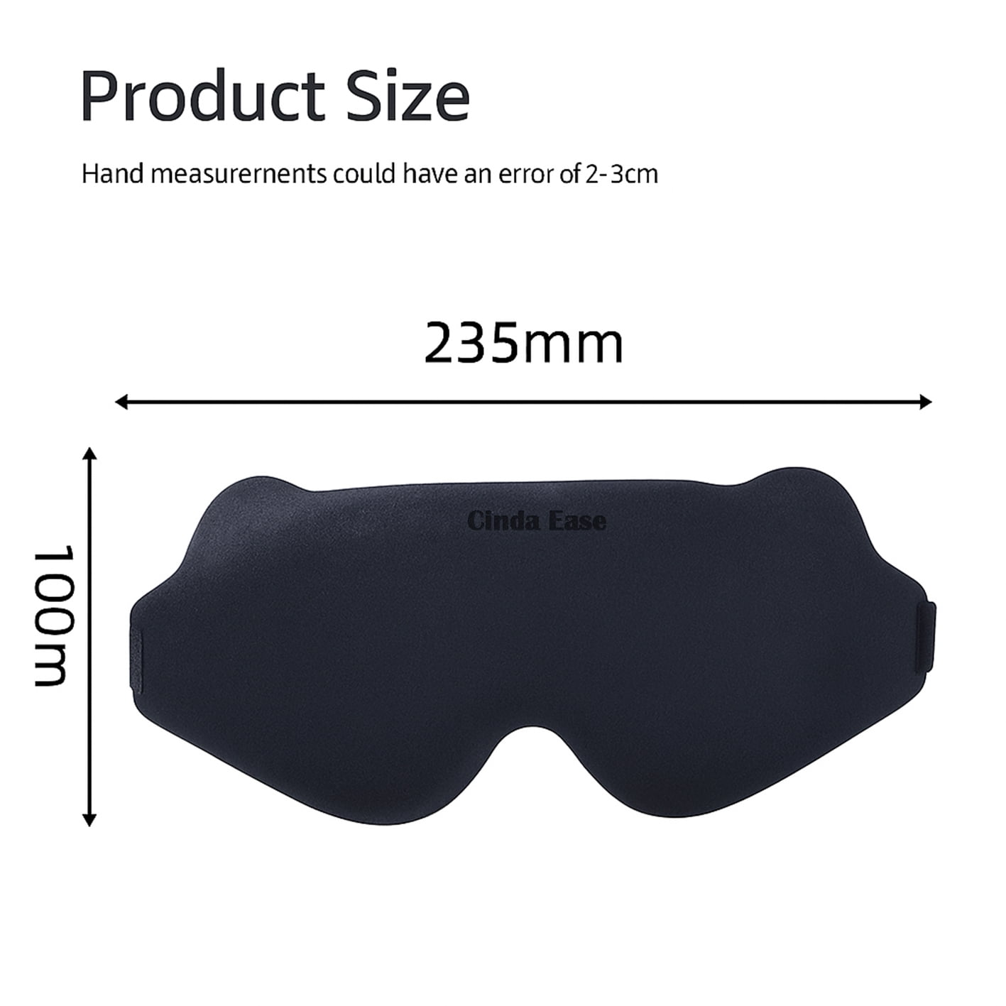 Cinda Ease 6D Sleep Mask for Women & Men - Light Blocking 99% with Deep Contoured Eye Cups, Adjustable Strap, Breathable Spandex Fabric, No Pressure Eye Cover for Sleeping, Nap, Travel, Meditation