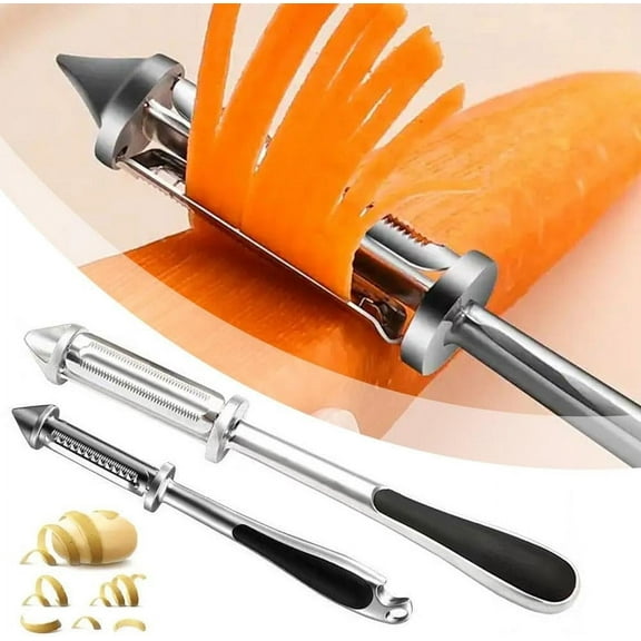 Peelers for Kitchen maho 2 Pcs Stainless Steel Multifunctional Peeler Set 5 In 1 Vegetable And Fruit Peeler