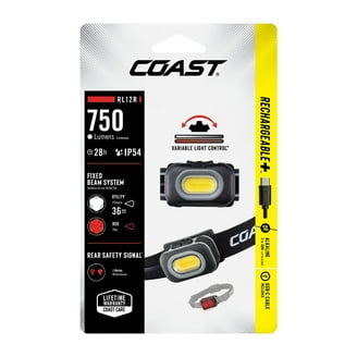 Lampe Frontale Coast Polysteel 60 Aluminium Noir Et Rouge – Étanche Et Ultra-brillante