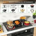 thumbnail image 2 of 30 Inch Electric Cooktop 5 Burners, 8500W Built-in Radiant Ceramic Stove Top with Dual Expandable Heating Zone, Touch Control 9 Power Levels, Timer & Child Lock, Hard Wired 220-240V(NO PLUG), 2 of 7