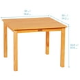 thumbnail image 2 of ECR4Kids 30in x 30in Square Hardwood Table and  Two 12in Chairs, Honey, 3-Piece, 2 of 9