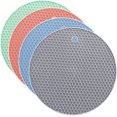 thumbnail image 1 of 4pcs Silicone Honeycomb Mat Round Placemats Coffee Coasters Silicone Trivets Non-Slip Hot Pads Tableware Protector Hot Pot Placemat Reusable Pot Holder Tabletop Pot Holder Nordic, 1 of 5