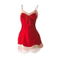 thumbnail image 3 of Camisón de lencería navideña para mujer, lencería de Papá Noel, camisón con tirantes de Papá Noel, minivestido para vacaciones, cita y noche, 3 of 6