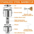 thumbnail image 6 of Stainless Smokeless Charcoal Grills Surround Charcoal Barrel Grill, 6 of 7