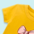 thumbnail image 4 of Haut Décontracté d'Été pour Fille, Col Rond, Couleur Unie Classique, Manches Courtes, avec Nœud, Mode, 4 of 6