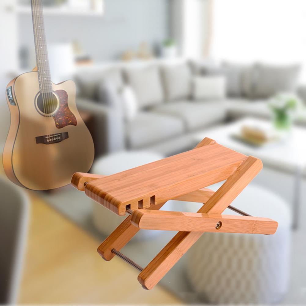 Foldable Wooden Guitar Foot Rest Stool Pedal Adjustable Height Beech Wood Material for Guitar