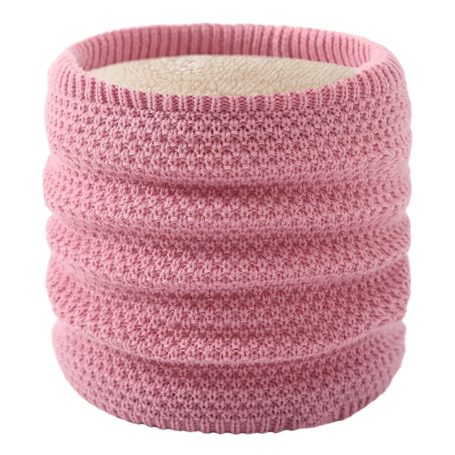 HVOBTTY Mens Womens Fleece Thick Warm Neck Gaiters, Women's Winter Scarf with Warmth and Protection High Neck Thick Yarn Solid Color and Neck Cover Pink