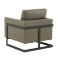 thumbnail image 5 of LeisureMod LAB31GR-L 34.25 x 31.5 x 34 in. Lincoln Leather Accent Armchair with Black Steel Frame, Grey, 5 of 6