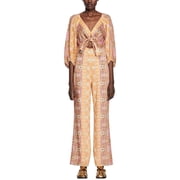 Maje womens Sandro Dieppe Linen-Blend Jumpsuit, 34, Beige