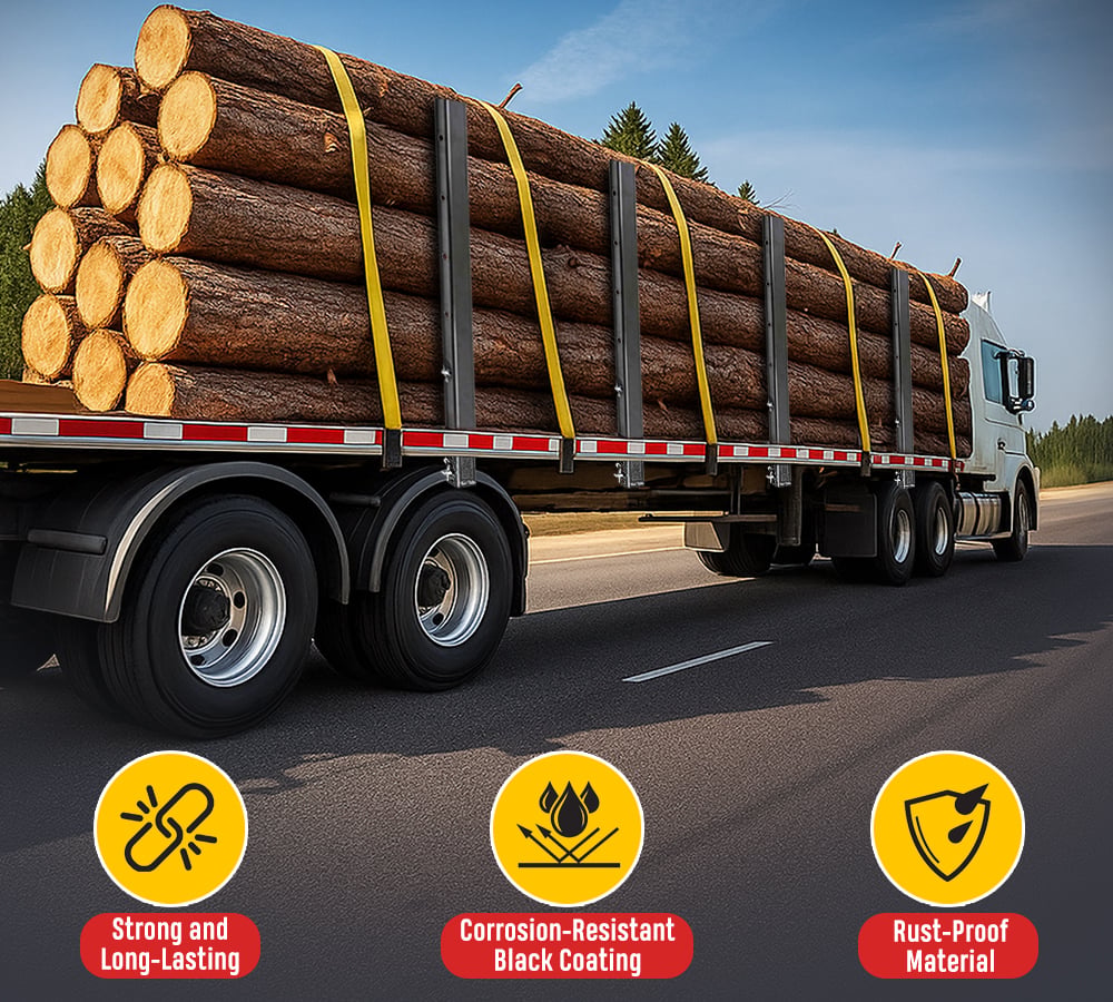 54" Adjustable C Channel Pipe Stake for Flatbed Trailer Hauler (4 Pack)