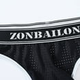thumbnail image 5 of TANBOM Mens Sexy Thong Underwear Lightweight Tagless Comfortable Underwear Black 3XL, 5 of 9