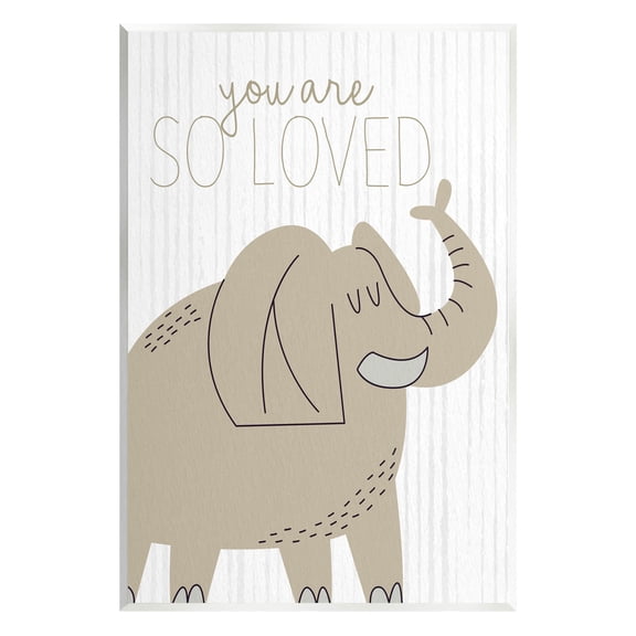 Stupell Industries You Are So Loved Elephant Graphic Art Unframed Art Print Wall Art, Design by Kim Allen