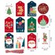 thumbnail image 4 of 48 etiquetas de papel colgantes navideñas con diseño de árbol de cartón, Papá Noel y muñeco de nieve, etiquetas impresas para manualidades, suministros para envolver regalos de Navidad, 4 of 5