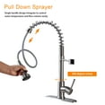 thumbnail image 5 of 21-Inch Commercial Kitchen Faucet with Dual Function Pull-Down Sprayhead in Brushed Nickel Finish, Stainless Steel, 5 of 7