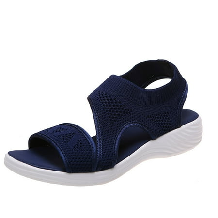 

Rdeuod Womens Sandles Women S Solid Casual Vacation Open Toe Flat Beach Sandals Shoes