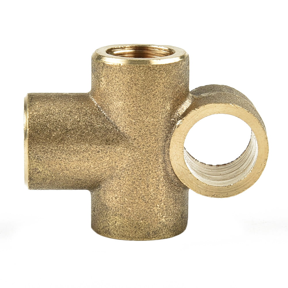 AB Tools Brass Brake Pipe Fitting 3 Way Adaptor M10 x 1mm for 3/16 Pipe T Piece 