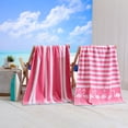 thumbnail image 1 of Toallas de Playa Great Bay Home 100% Algodón 76x152 cm Rosa Paquete de 2, 1 of 6