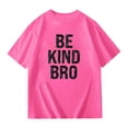 thumbnail image 4 of Bainana Child Girls Boys Summer T Shirts Letter Print Short Sleeve Crew Neck Tops Breathable Casual Little Kids School Holiday Playwear Outfits Pink Size 7-8 Years, 4 of 4