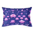 thumbnail image 2 of Lotus Flowers and Dragonfly 20x40" Plush Pillow Case, Zippered Bed Pillow Cover for All Seasons Use, 2 of 9