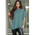 thumbnail image 4 of Women'S Loose Dropped Shoulder Short Sleeve Pullover Sweater Blue L, 4 of 7