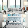 thumbnail image 3 of Cinkeda Coastal Glass Table Lamp Set of 2 with Nightlight USB A+C Ports AC Outlet Modern 3 Way Dimmable Touch Control Nautical Blue Nightstand Bedside Lamps for Living Room Bedroom, 3 of 9