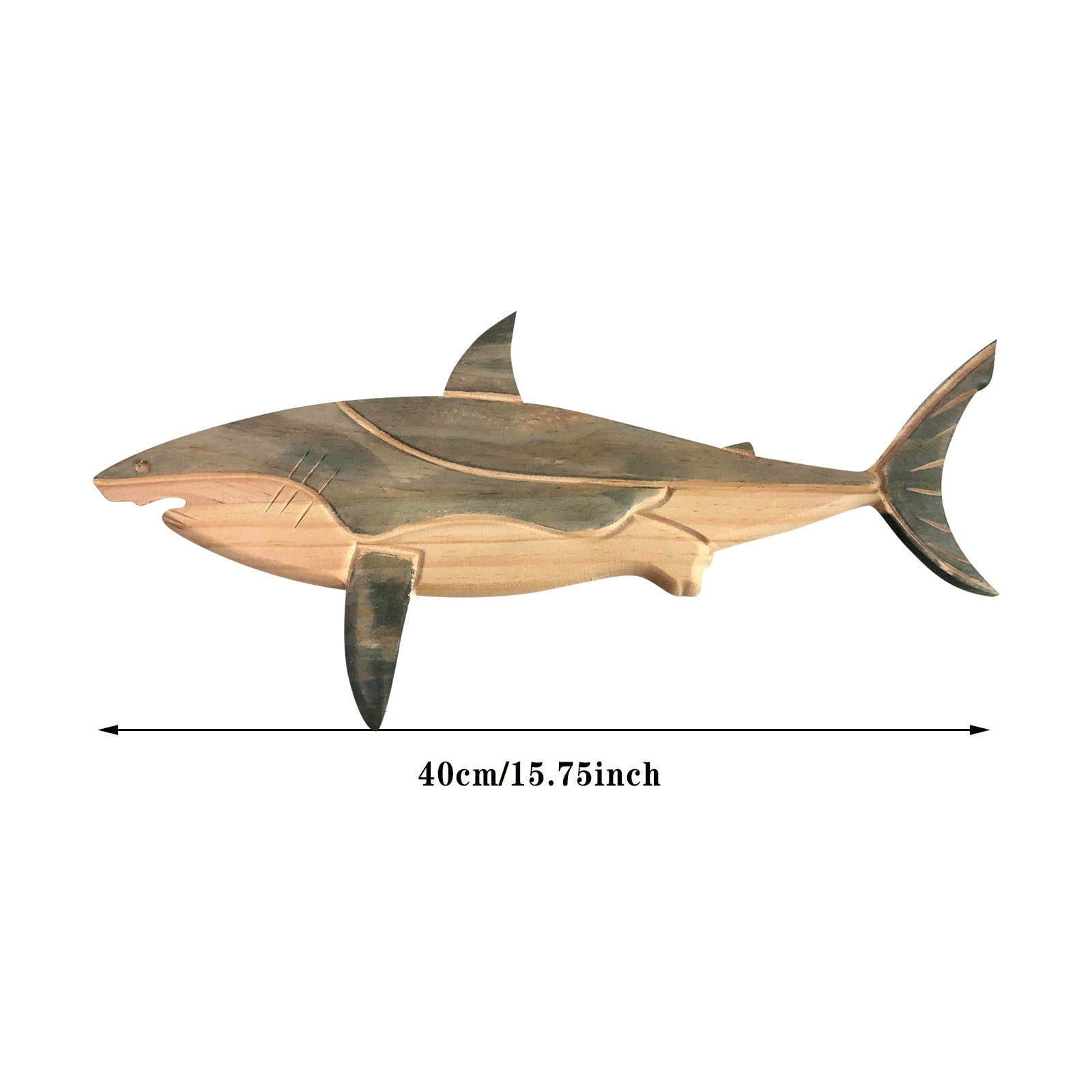 Wooden Marine Animal Wall Hanging, Rustic Nautical Decor for Beach Theme Home, Hand-Carved Whale Shark and Sailfish Sculpture, Coastal Wall Art for Living Room and Nursery (Single Sided)